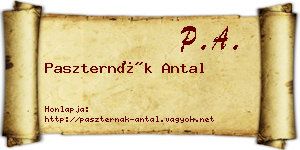 Paszternák Antal névjegykártya
